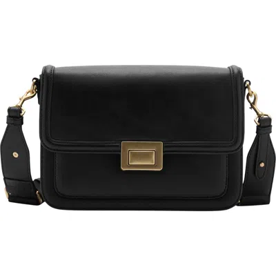 Mango Faux Leather Crossbody Bag In Black