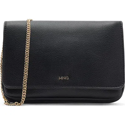 Mango Faux Leather Crossbody Bag In Black