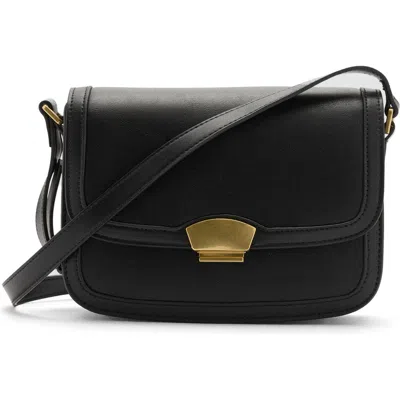 Mango Faux Leather Crossbody Bag In Black