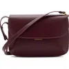 Mango Faux Leather Crossbody Bag In Burgundy
