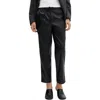 Mango Leather-effect Elastic Waist Trousers Black In Black