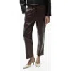 Mango Faux Leather Drawstring Pants In Chocolate
