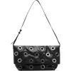 Mango Faux Leather Eyelet Crossbody Bag In Black