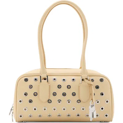 Mango Faux Leather Eyelets Bowling Bag In Orange