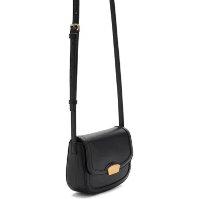Mango Faux Leather Flap Crossbody Bag In Black