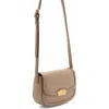 Mango Faux Leather Flap Crossbody Bag In Light/pastel Brown