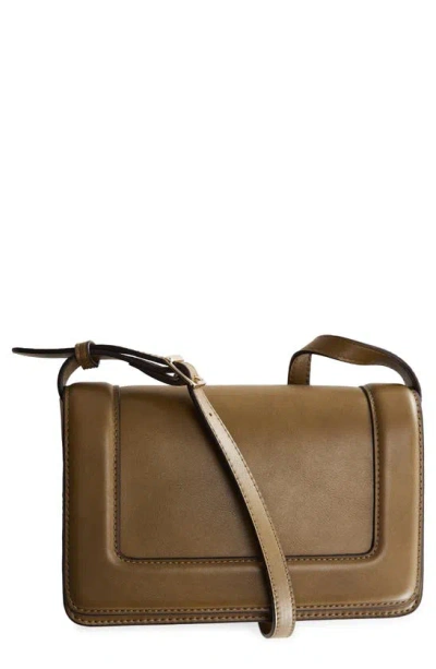 Mango Faux Leather Flap Shoulder Bag In Brown