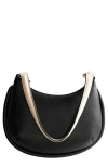 Mango Faux Leather Hobo Bag In Black