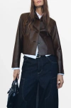 Mango Faux Leather Jacket In Brown