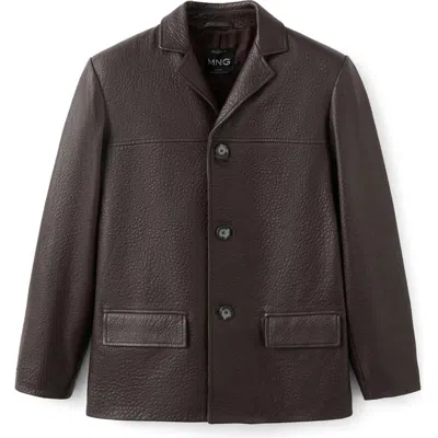 Mango Faux Leather Jacket In Brown