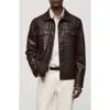 Mango Faux Leather Jacket With Pockets In Brown
