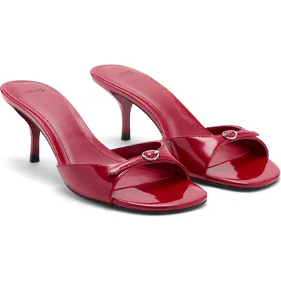 Mango Faux Leather Kitten Heel Sandal In Red