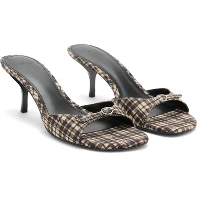 Mango Faux Leather Kitten Heel Sandal In Vanilla