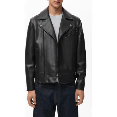 MANGO MANGO FAUX LEATHER MOTO JACKET