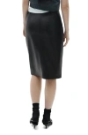 Mango Faux Leather Pencil Skirt In Black