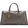 Mango Faux Leather Satchel In Gray