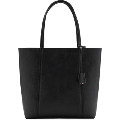 Mango Faux Leather Shopper Bag In Black