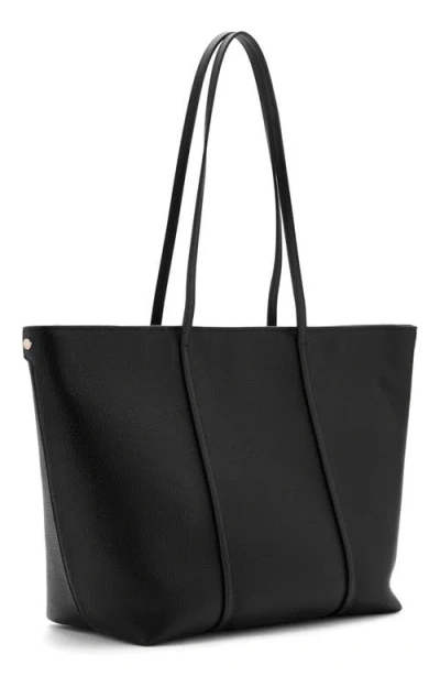 Mango Faux Leather Shopper Bag In Black