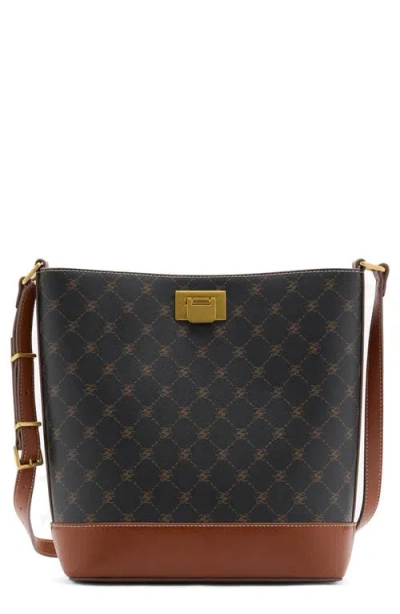 Mango Faux Leather Shopper Bag In Brown