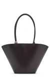 Mango Faux Leather Shopper Bag In Dark Chocolate