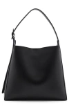 Mango Faux Leather Shopper In Black