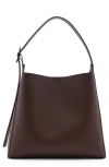 Mango Faux Leather Shopper In Chocolate