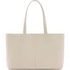 Mango Faux Leather Shopper In Off White