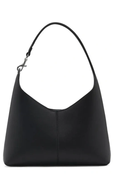 Mango Faux Leather Shopping Tote In Black