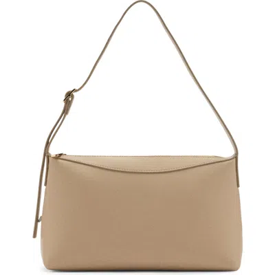 Mango Faux Leather Shoulder Bag In Beige