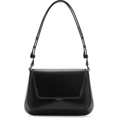 Mango Faux Leather Shoulder Bag In Black