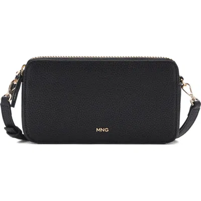 Mango Faux Leather Shoulder Bag In Black