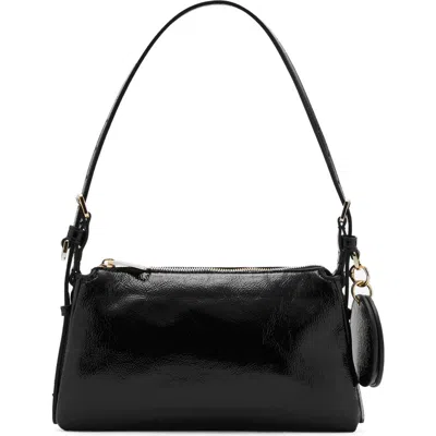 Mango Faux Leather Shoulder Bag In Black