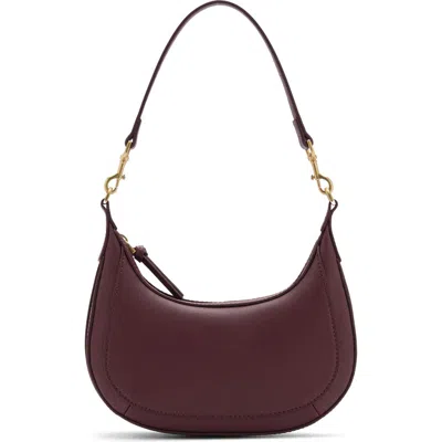 Mango Faux Leather Shoulder Bag In Burgundy