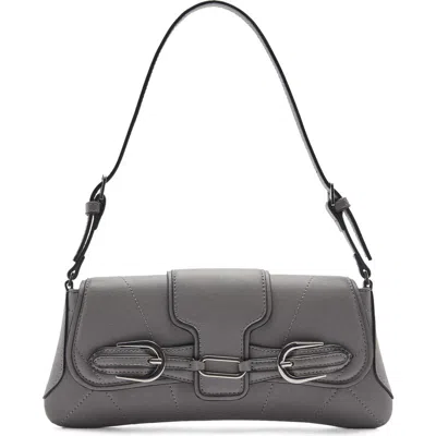 Mango Faux Leather Shoulder Bag In Grey