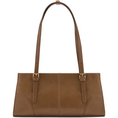 Mango Faux Leather Shoulder Bag In Medium Brown