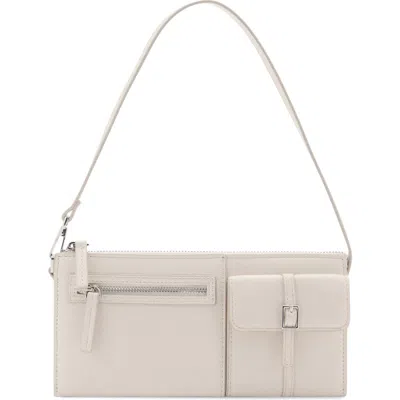 Mango Faux Leather Shoulder Bag In White