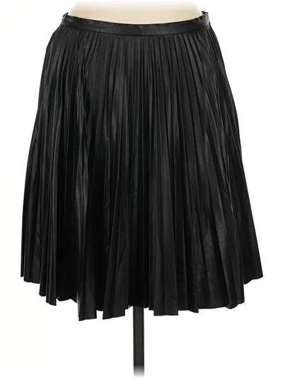 Pre-owned Mango Faux Leather Skirt In Black