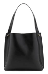 Mango Faux Leather Tote In Black