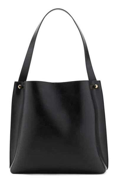 Mango Faux Leather Tote In Black