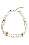 Mango Faux Pearl Choker Necklace In White