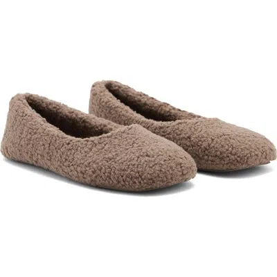 MANGO MANGO FAUX SHEARLING BALLET FLAT