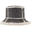 Mango Faux Shearling Bucket Hat In Grey