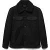 Mango Men's Faux-suede Shearling Jacket In Black
