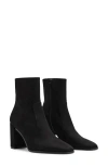 Mango Faux Suede Block Heel Bootie In Black