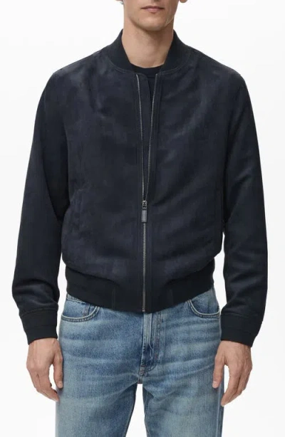 MANGO MANGO FAUX SUEDE BOMBER JACKET