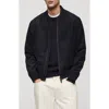 Mango Faux Suede Bomber Jacket In Night Blue