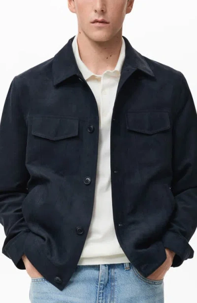 Mango Faux Suede Shirt Jacket In Multi