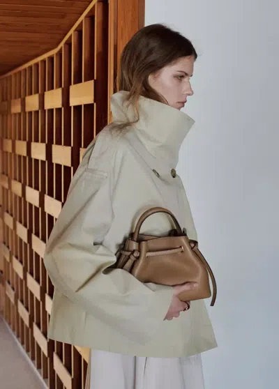 Mango Faux-leather Bucket Handbag In Brown