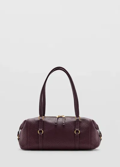 Mango Faux-leather Shoulder Bag In Chocolate