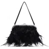 Mango Feather Frame Handbag In Black